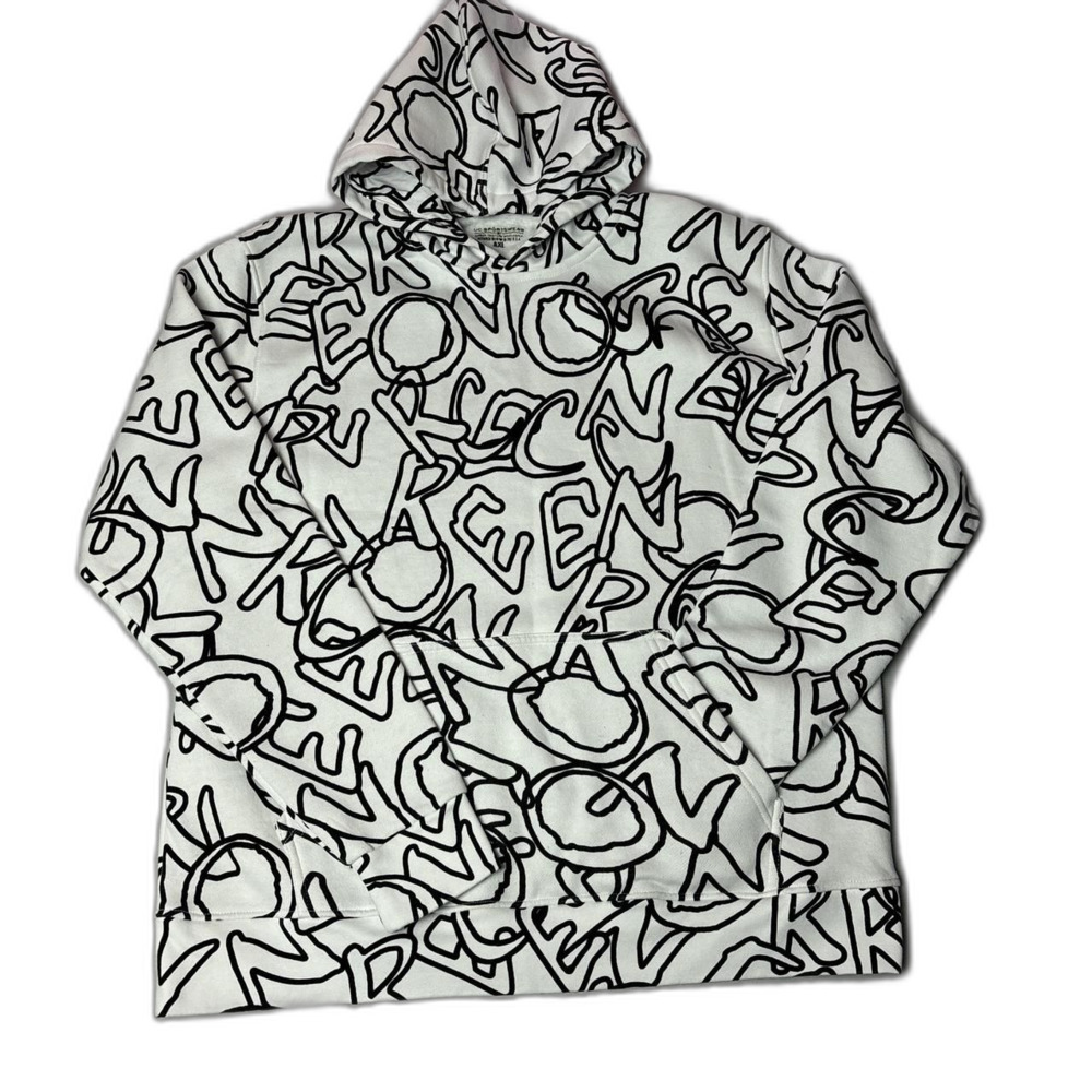 Black and White Alpha AOP Hoodie Size AXL